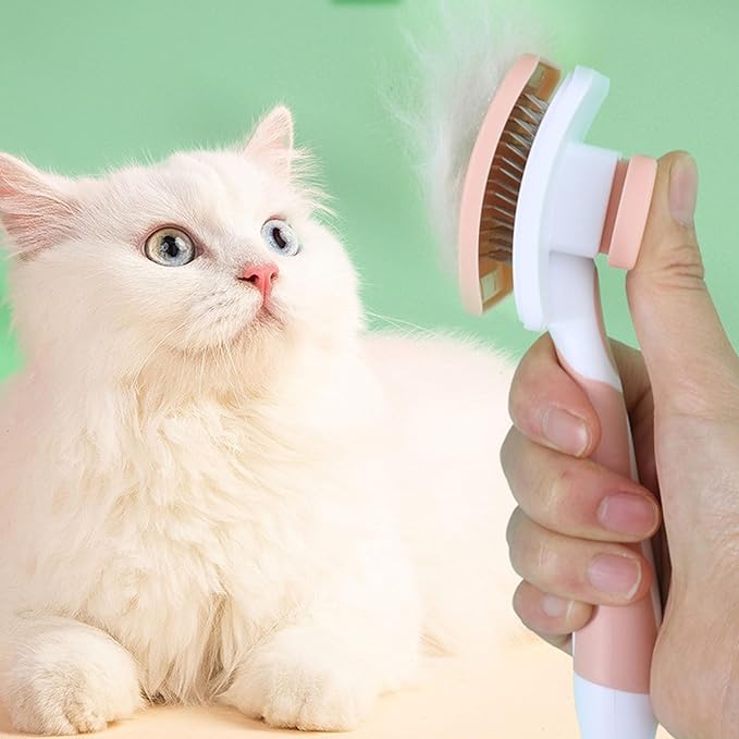 Slicker Brush for Dogs & Pet Comb, Flea Comb for Cats Dogs Brush, Dog Grooming Kit - Deshedding Brush, Pet Hair Removal Comb, Professional Dog Grooming Brush, to Effectively Remove Tangles (Orange)