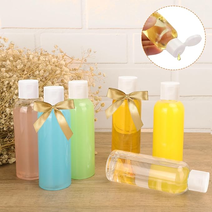 80 Pack 4 oz Plastic Bottles with White Top Caps, Clear Empty Bottles, Cosmetic Containers for Lotion and Shampoo, Travel-Friendly Bottles, BPA-Free for Liquids and Personal Care