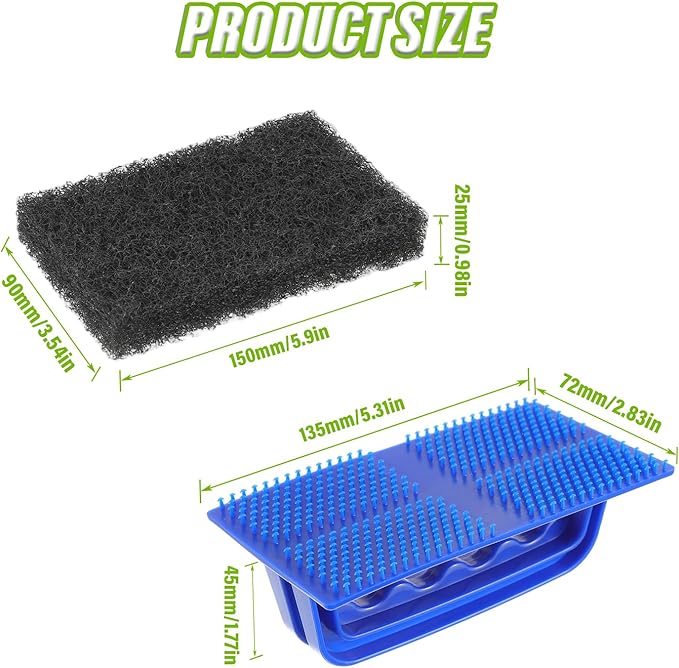 5 Pack Electric Cleaning Brush Pad Kitchen Bathroom Household Cleaning Pad Swimming Pool Wall Cleaning Brush Heavy Duty Griddle Scrubber Scouring Pad and 1 Pack Handle kit(Black)