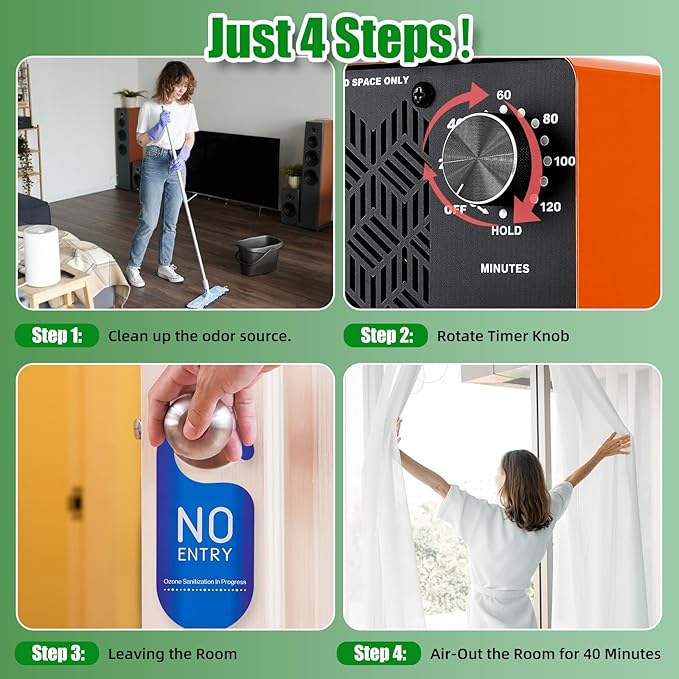 HHGM 148,000mg/h Dual-Fan Ozone Machine Generator High Capacity Ozone Odor Eliminator Odor Removal Air Purifier Ionizer & Deodorizer for Car, Home, Smoke, Pets, Industrial, Basement, Commercial