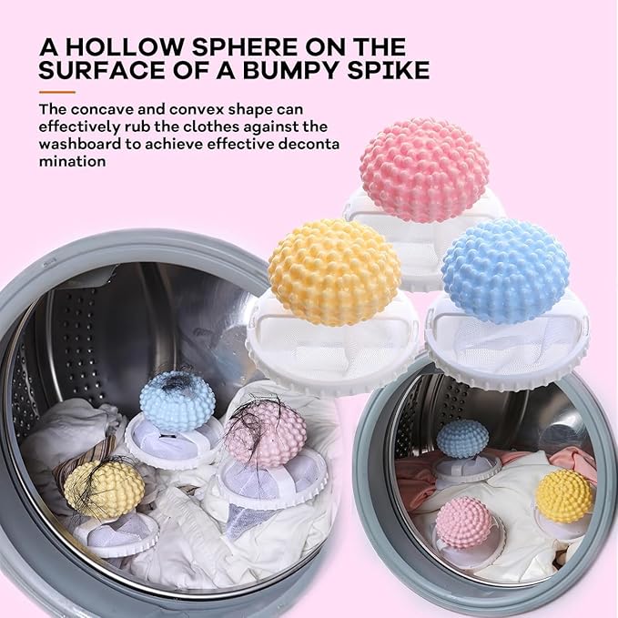 3Pcs-Pet Hair Remover for Laundry,Floating Hair Filtering Mesh Remova, 2025 New Washing Machine Hair Catcher,Dog Hair Remover for Laundry (Yellow+Pink+Blue) (3)