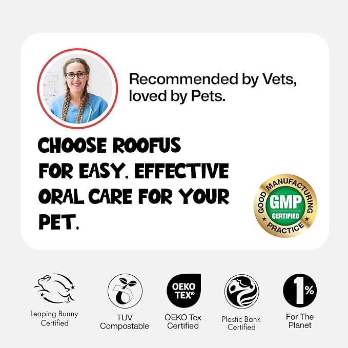 Dog Teeth Cleaning Wipes 60 Packs - Fragrance-Free Dental Wipes to Reduce Plaque & Tartar for Dogs & Cats - Pet Dental Wipes for Oral Freshness