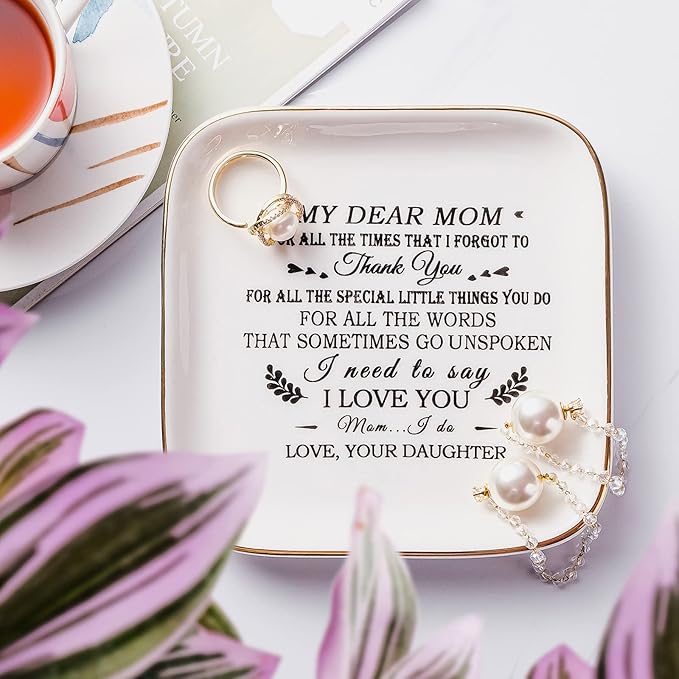 Birthday Gifts for Mom from Daughter Jewelry Dish - Thank You! for all the words that sometimes go unSpoken, I need to say I Love You!" Gifts for Mom Christmas Mothers Day Valentines Thanksgiving