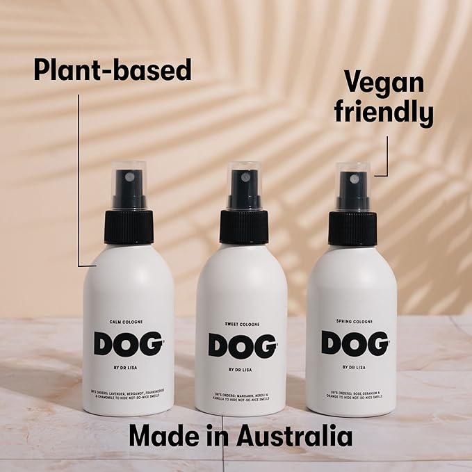 DOG by Dr Lisa - Sweet Cologne - With Mandarin, Neroli & Vanilla - Natural Dog Perfume - Pet Deodorant Spray - Plant-Based Essential Oils - Vegan - 4.2oz