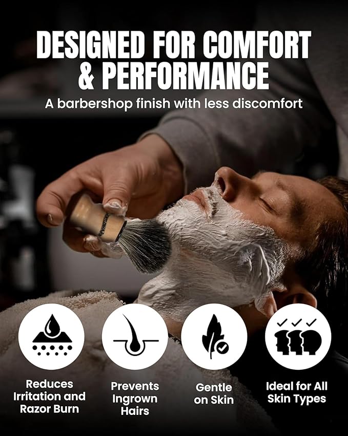 Gentleman Jon Complete Shaving Brush Kit – Old Fashion Shaving Kit for Men, Includes Shave Brush, Shave Bowl, Shave Soap & Stand, Vintage Wet Shave Mug, Barber-Style 4-Piece Gift Set