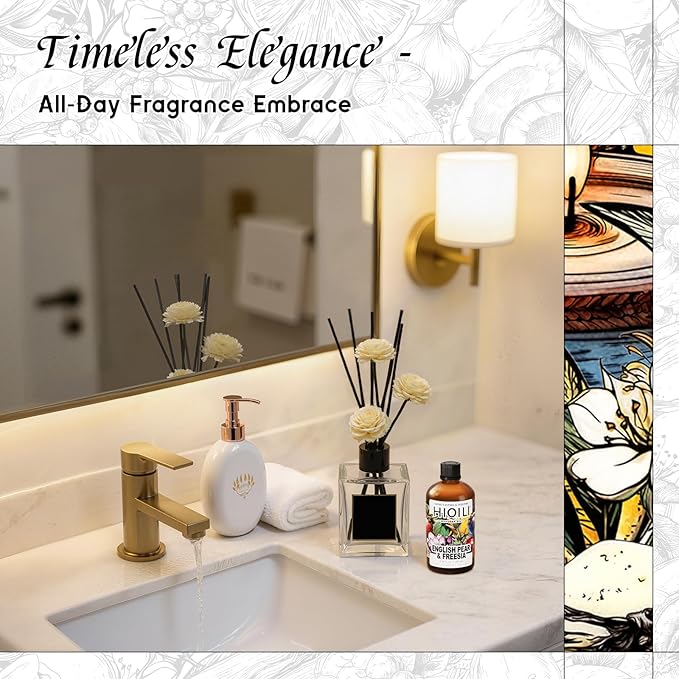 HIQILI Diffuser Oil for Humidifier & Reed Diffusers, Suitable for Home and Other Scenarios, Long Lasting Scent - English Pear & Freesia, 3.38 Fl Oz