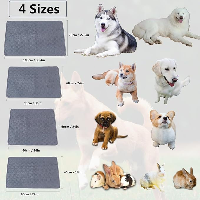 2-Pack 24" x36'' Washable Guinea Pig Cage Liner - Reusable & Anti-Slip Guinea Pig Bedding, Instant Absorbent Rabbit Pee Pads, Perfect Cage Liners for Small Animals, Hamster, Puppy