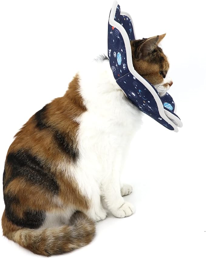 Soft Cat Cone, Adjustable Recovery Collar After Surgery to Prevent Licking Wound, Protective Cat Neck Cone, Comfortable Pet Elizabethan Collar for Cats Kittens and Puppies (X-Small)