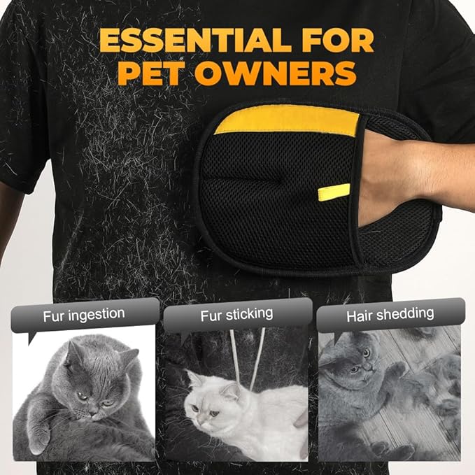 2025 Thickened Strong Pet Hair Removal Glove for Cats & Dogs, Electrostatic Gloves for Pet Grooming, Reusable Quick De-Shedding Gloves for Couch, Clothing, Carpet, Furniture, Car Seats (1pc)