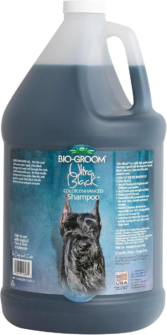 Bio-Groom Ultra-Black Dog Shampoo - Color Enhancing Pet Shampoo, Dog Bathing Supplies, Puppy Wash, Grooming Supplies, Cruelty-Free, Made in USA, Coat Brightener - 1 Gallon