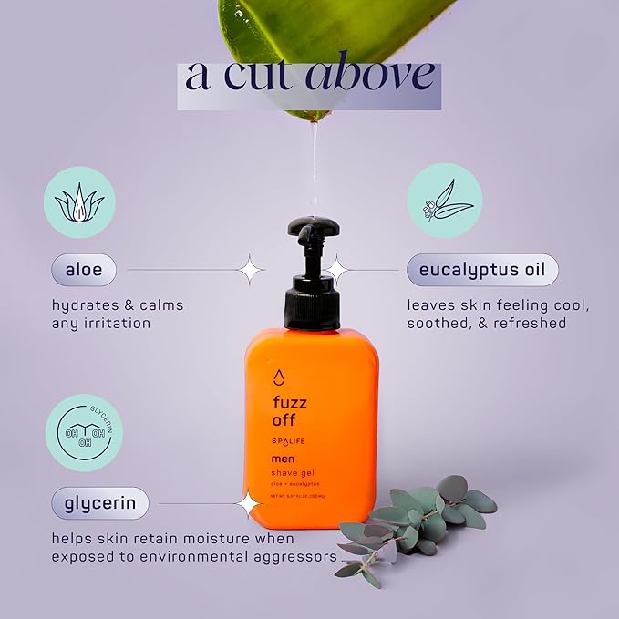 SpaLife Mens Body Wash Gift Set w/ Body Wash, Shave Gel, After-Shave Gel, Shampoo | Mens Skin Care Gift Set | Skincare Christmas Gifts for Men | Gifts for Men | Men's Skincare | 4-Piece