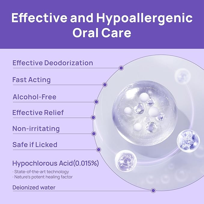 HICC PET Dog Dental Care Spray, Breath Freshener & Teeth Cleaning Spray, Dog Gingivitis Treatment, Prevent Bad Breath & Infections, Relieve Gum Redness, Reduce Plaque & Tartar, No Brushing, 5.1 Fl Oz