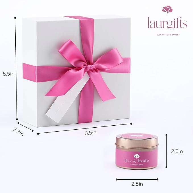 Spa Gift Set for Women – Small Self Care Gift Box with Relaxing Rose & Jasmine Scent – Bath Gift for Birthday, Christmas & Thank You – Elegant Spa Gift for Mom, Wife, Sister or Friend