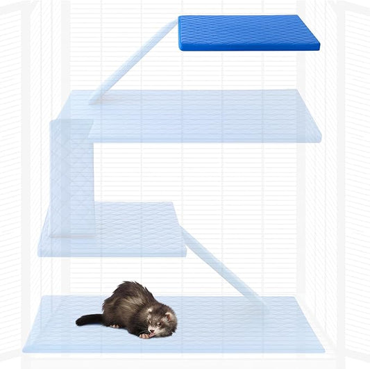 1 Pcs Ferret Cage Liner Washable Ferret Pads Bedding Cage Accessories Kit for Small Animals Hamster Rats Chinchillas Hedgehogs Guinea (Shelf Liner,Blue)