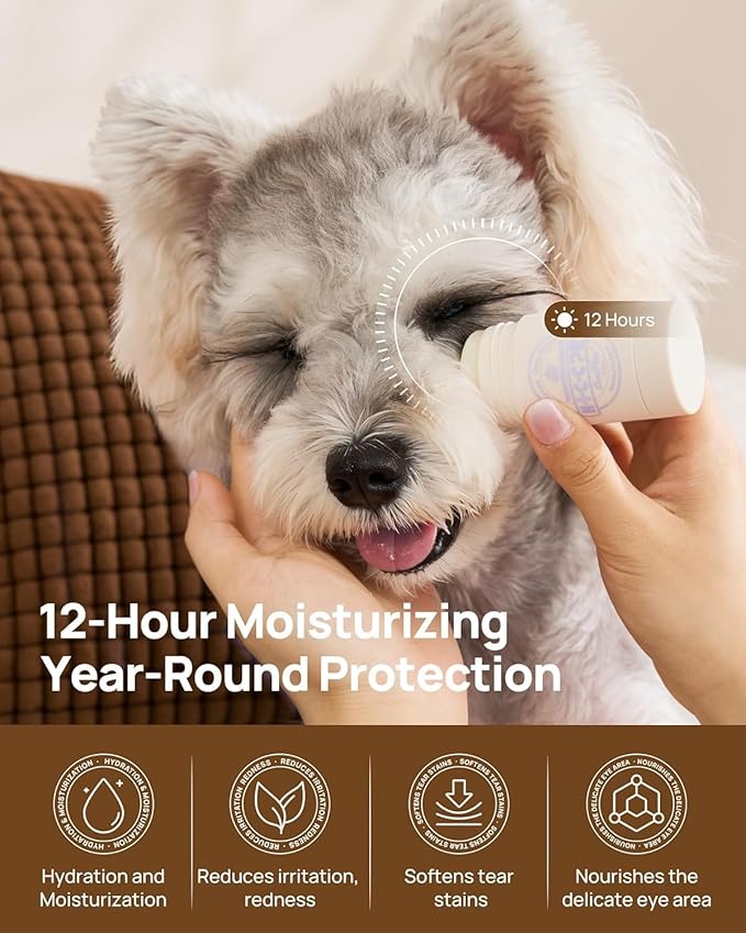 HICC PET Eye Balm for Dogs & Cats, Vet-Recommended Dog Eye Infection Treatment Gently Remove Tear Stain, Debris, Discharge, Crust - Hypoallergenic Pet Eye Cream Cleaner for Wrinkle, Face - 1.06 oz