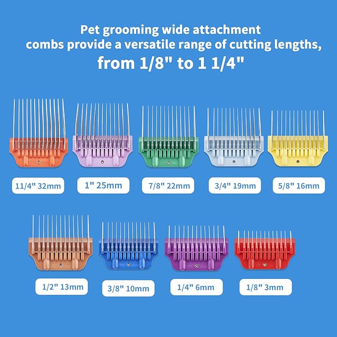 22MM 7/8Inch Pet Grooming Clipper Attachment Guard Comb, for Wide A5 Blades, Compatible with Andis, Conair, Wahl, Laube, Thrive, Bucchelli, or other A5 Series, Only Fit for 10W/15W/30W Wide Blade