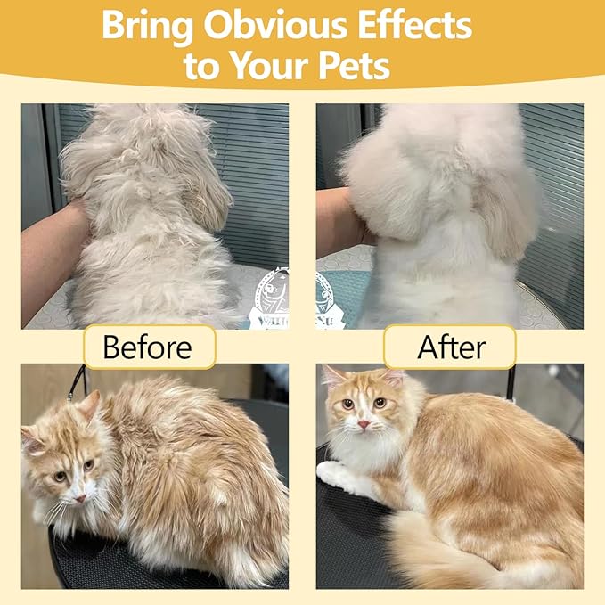 Waterless Shampoo for Cat & Dog with Honey & Shea Butter, No Rinse Dry Pet Shampoo Waterless for All Fur, Cleaning & Removes Odors, Conditioning & Anti-Tangle, Moisturizing Skin