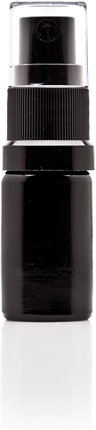 Infinity Jars 5 Ml (.17 fl oz) Black Ultraviolet Glass Fine Mist Spray Bottle Cleaning Products Refillable Containers Homemade Perfume Blends Room, Sprays Bath Beauty Hair, Screw Top Bottles 10-Pack