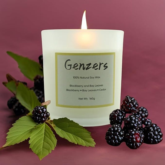 BlackBerry Bay Scented Candle Set,Wood Wick Crackling Candles,Soy Wax Jar Candle Clean Burning 36 Hours,Xmas Candles Table Decorations,Cedarwood Grapefruit Scent Vegan Candle for Fall