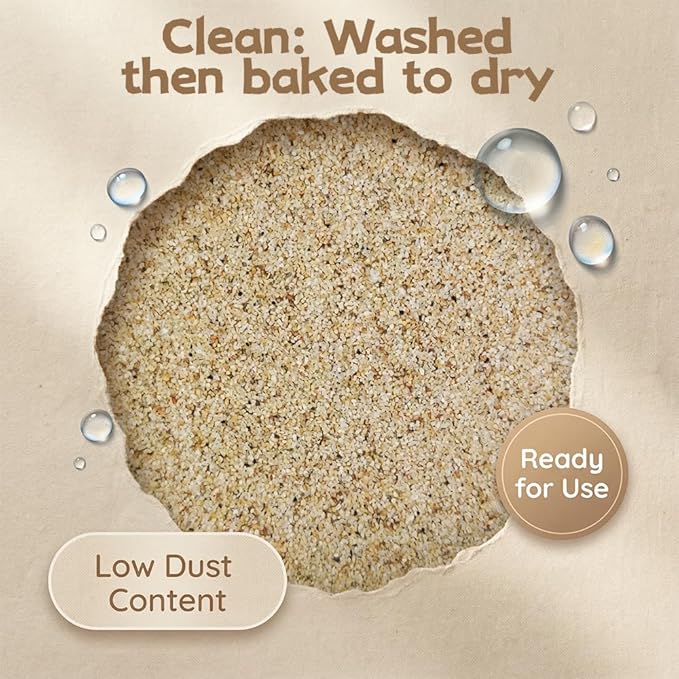 HappyFiller 6 LB Natural Coarse Sand Real Silica Sand Vase Filler,Arts Crafts,Beach Theme,Wedding Ceremony,Home Decoration,Aquarium Tank,Fire Pits,Succulents Plants,Animal Bedding,Zen Garden