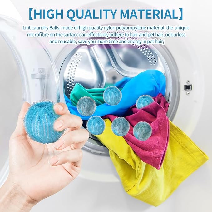 Upgrade Pet Hair Remover for Laundry, 12 PCS Reusable Dog & Cat Hair Remover for Laundry, Washing Machine Pet Hair Catcher for Clothes, Bedding, Won’t Damage Fabrics(Blue)