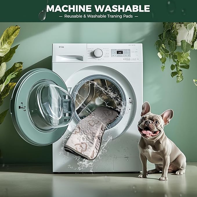 FXW Washable Pee Pads for Dogs, Puppy Pads with Super Absorbent, Specifically Designed for Potty Training, 35" Square, Khaki, 4 Packs