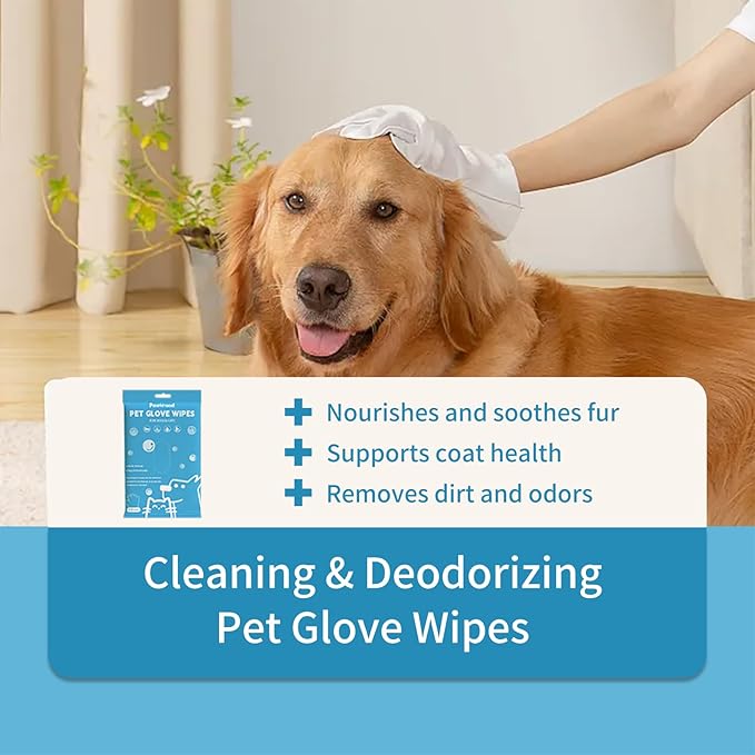 Hypoallergenic Pet Grooming Wipes for Dogs & Cats - Coconut Oil Cleaning & Deodorizing Bathing Wipes with Hydrating Formula for All Body Parts,Dog Cleaning Wipes Remove Odor (1 Pack)