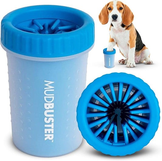 Dexas MudBuster Portable Dog Paw Washer/Paw Cleaner, Medium, Pro Blue