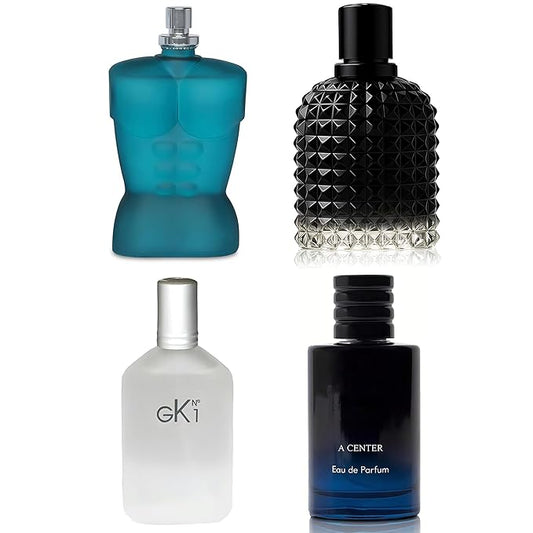 Men's Cologne Include 4 Variety Pack Perfume Gift Set- 3.4 Fl Oz Each Eau De Parfume Tobacco,Musk,Woody,Masculine Scent Long Lasting Fragrance(Bundle H)