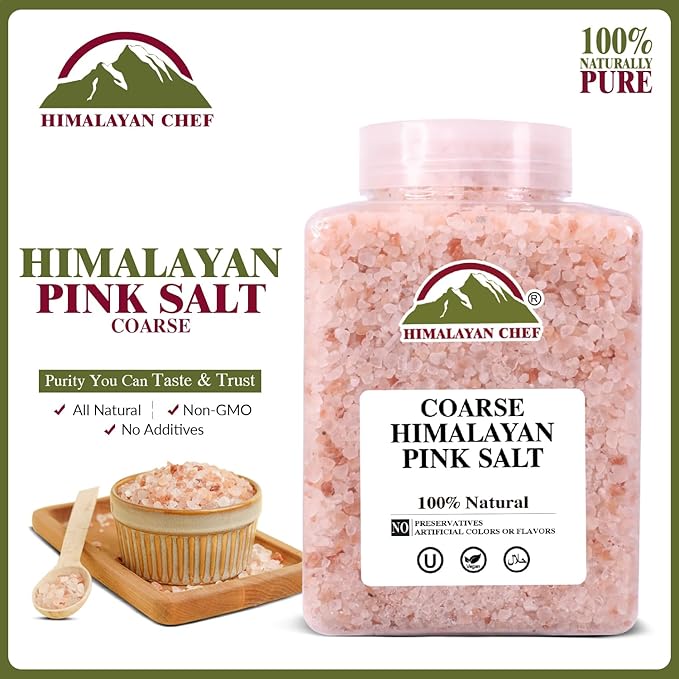 Himalayan Chef Coarse Pink Himalayan Salt, 5 lbs 2-Pack - Pure, Natural, Mineral-Rich, Kosher, Ideal for Grinder Refills, Cooking, Seasoning, Baking