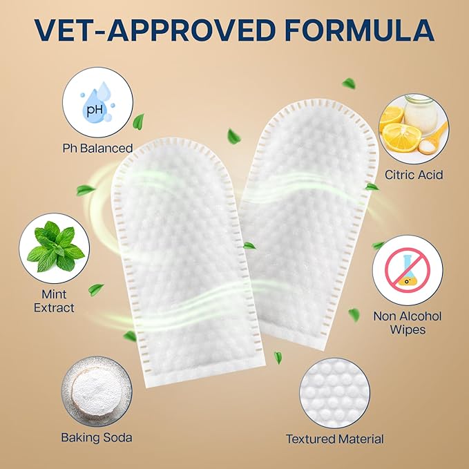 Dog Ear Wipes - 100 Value Pack - Mint Ear Wipes for Dogs, Vet Formulated Pet Ear Wipes for Dogs & Cats – Effective Dog Ear Cleaner for Itch Relief, Wax & Odor