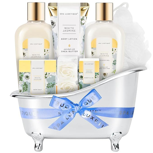 Spa Gifts for Women 8 Pcs Spa Luxetique Gift Baskets with Hand Cream Spa Gifts for Women Jasmine Gift Sets