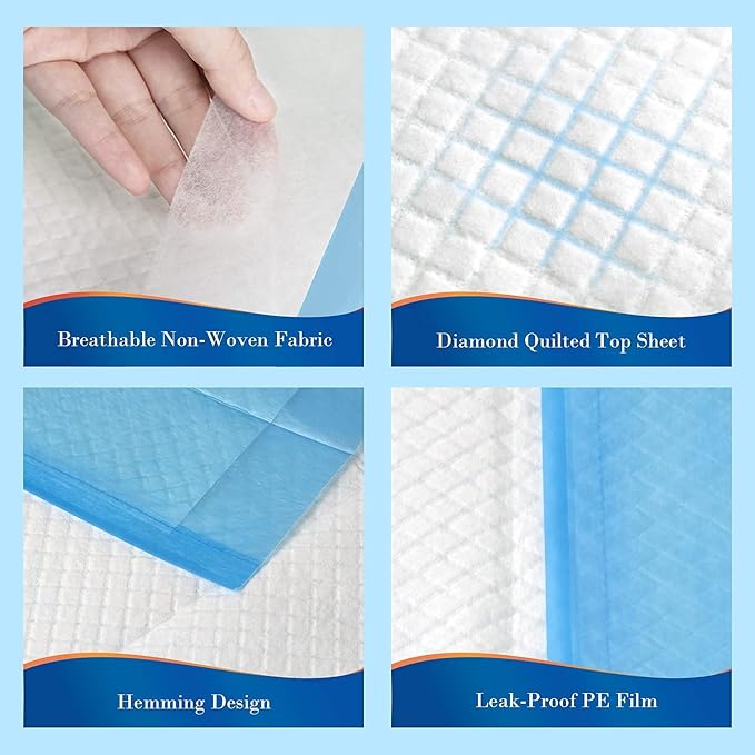 300 Count Chucks Pads Disposable 23"x36", Leakproof Adults Incontinence Bed Pads, Waterproof Underpads for Elderly, Extra Large Puppy Pee Pad, Baby Changing Liner