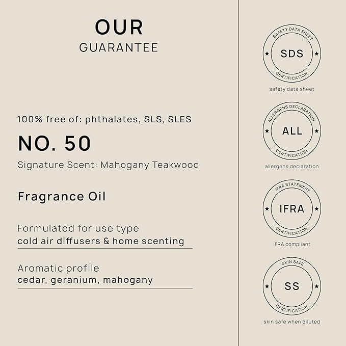 VINEVIDA Mahogany Teakwood Fragrance Oil for Cold Air Diffusers - Gallon(128 Fl Oz) - Essential Oils for Diffuser Oil Refill & Air Freshener Room Spray