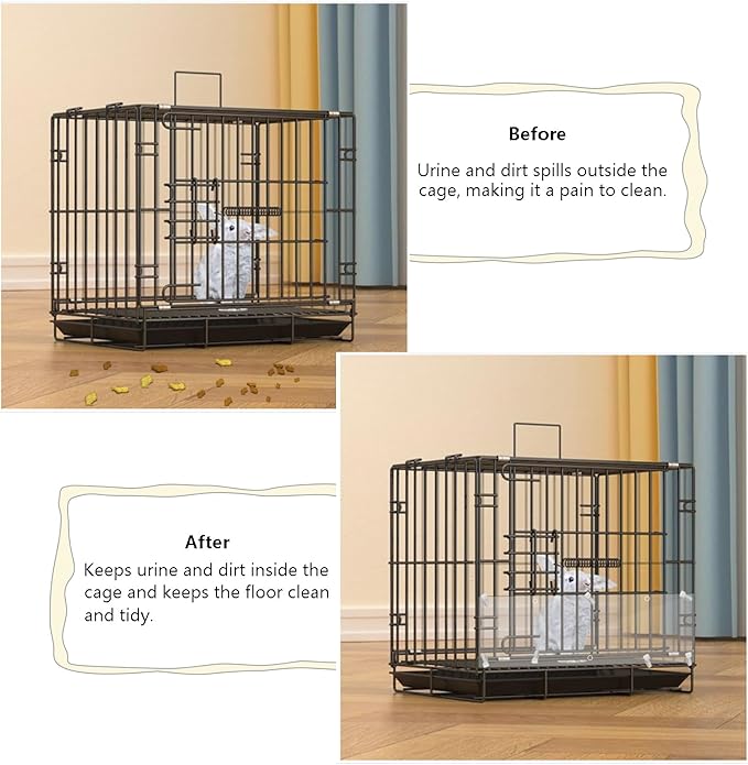 12PCS Pet Cage Guard, Rabbit Urine Guard, 13.8" x 4.7" Pet Cage Edge Liner with 120PCS Ties for Rabbit, Guinea Pig, Hamster, Chinchilla, Hedgehog, Ferret, Bunny