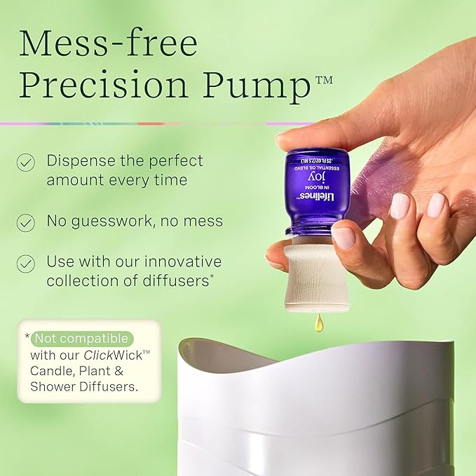 Lifelines Essential Oil Blends, Pure Joy 5-Pack - Blended Essential Oils with Precision Pump for Aromatherapy Diffusers - Long-Lasting Scented Fragrance