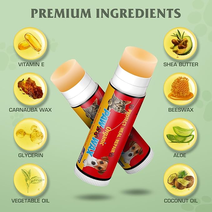 10 Pack Dog Paw Balm for Dogs & Cats,Natural Safe Dog Paw Pad Balm Paw Protector-Moisturizer & Soother for Dry Cracked Paws & Noses | Snout Soother for Dogs(0.18 oz)