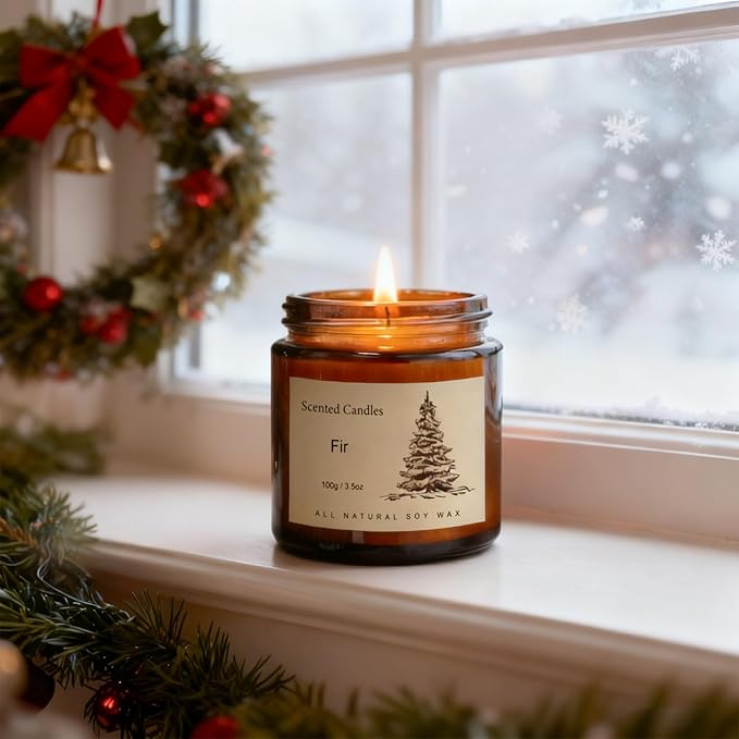 Long Lasting Soy Candles for Home, 6 Pack Holiday Scented Candle Gift Set with Cinnamon Apple, Pumpkin Chai & Vanilla, Natural Aromatherapy Candles, Christmas Gifts for Women