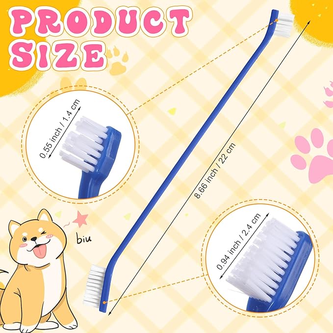 Honeydak 600 Pcs Dog Toothbrush Bulk Dual Headed Dental Brushes Dogs Tooth Brushing Kit Long Handle Pet Tooth Brush for Puppy Large Small Cats Most Pets Teeth Cleaning Dental Care Supplies, 15 Colors