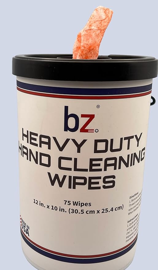 Heavy Duty Hand Cleaning Wipe, 10" x 12" Industrial Cleaning Wipes — 75 Count Hand & Tool Wipes — Dual-Textured Multi-Surface Cleaning Wipes- 6 Canisters