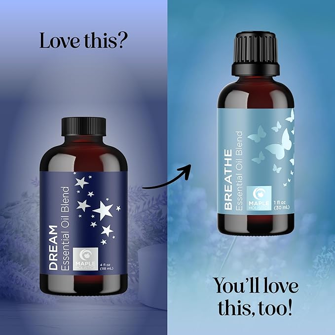 Sleep Essential Oil Blend for Diffuser - Dream Essential Oil for Diffusers Aromatherapy and Wellness with Ylang-Ylang Clary Sage Roman Chamomile and Lavender Essential Oil for Nighttime Support 4oz