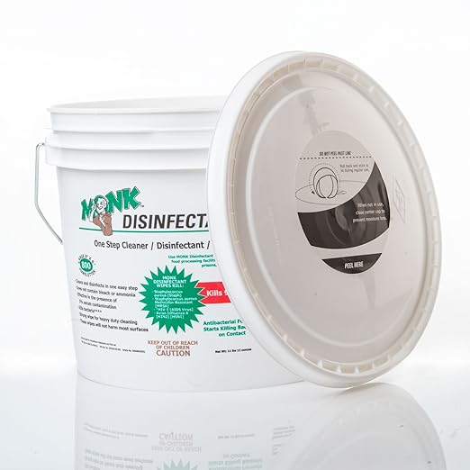 MONK Disinfectant Wipes One Step Cleaner, Disinfectant, Deodorizer & Sanitizer, 2 Buckets Packs containing 1600 Wipes, Perfect for Gyms, Fitness Clubs, Schools, Commercial Facilities