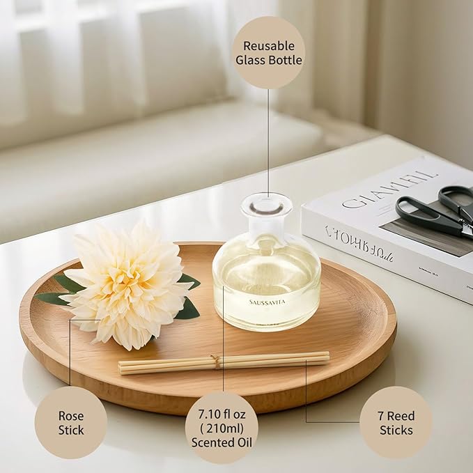 Reed Diffusers Set Citrus, 7.10 oz Diffusers for Home with 7 Diffuser Sticks, Reed Diffuser for 120 Days, Perfect for Bathroom, Shelf Decor, Air Fresheners