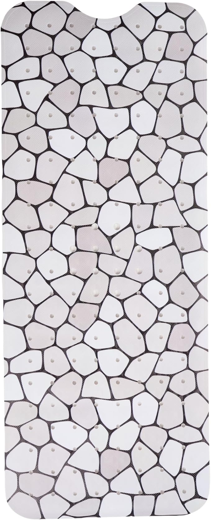 ENKOSI Bath Mat – Large 40 x 16 Inch Non-Slip Bathtub Mat with Secure Suction Cups & Drain Holes – Extra Long Bathroom Shower Mat for Tub with Grey Pebble Design (Grey Pebble 40x16)