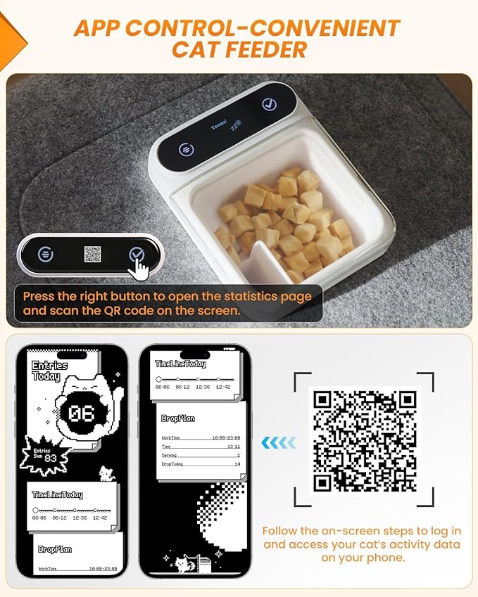 automatic cats self groomer - 360° Surround Skin Friendly cat grooming supplies,Cat Brushes with biomimetic cat tongue brush Include And Smart feeder For Long, or Short Haired [White]