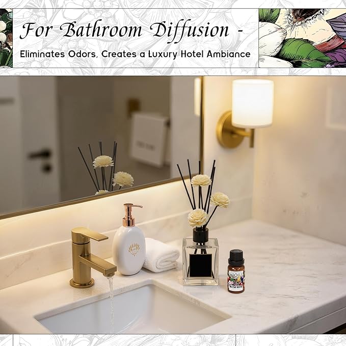 HIQILI Diffuser Oil for Humidifier & Reed Diffusers, Suitable for Home and Other Scenarios, Long Lasting Scent - Nectar Water, 0.34 Fl Oz