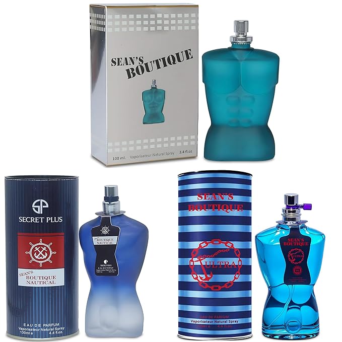 3Pack Men Cologne Sean's Boutique Series Eau De Parfume Spray with Woody Floral & Fruity Scent Perfume Gift Set Day to Night Luxury Fragrances