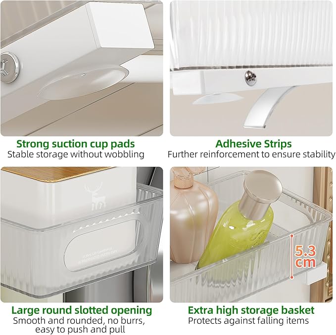 2 Pack Under Sink Organizer, Pull Out Cabinet Organizer 2 Tier Slide Out, Under Sink Organizers and Storage Height Adjustable for Kitchen Bathroom Cabinet, Metal