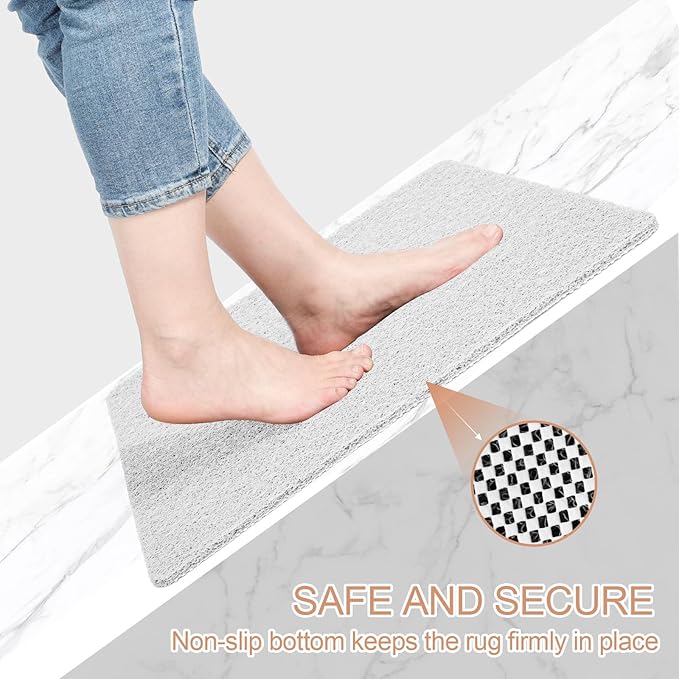 Joyhalo Shower Mats for Showers Anti Slip for Elderly, 24'' x 24'' Non Slip Bath Mat for Inside Shower, Bath Tub Mats for Bathroom Non Slip for Shower, PVC Loofah Bathroom Mats, White