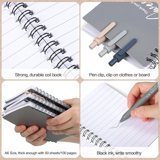 Honoson 50 Sets/100 Pcs Medical Assistant Employee Appreciation Gifts May You Be Proud The Work Notebook with Ballpoint Pen Inspirational Journals Bulk Thank You Gifts for Team Coworker (Chic Color)